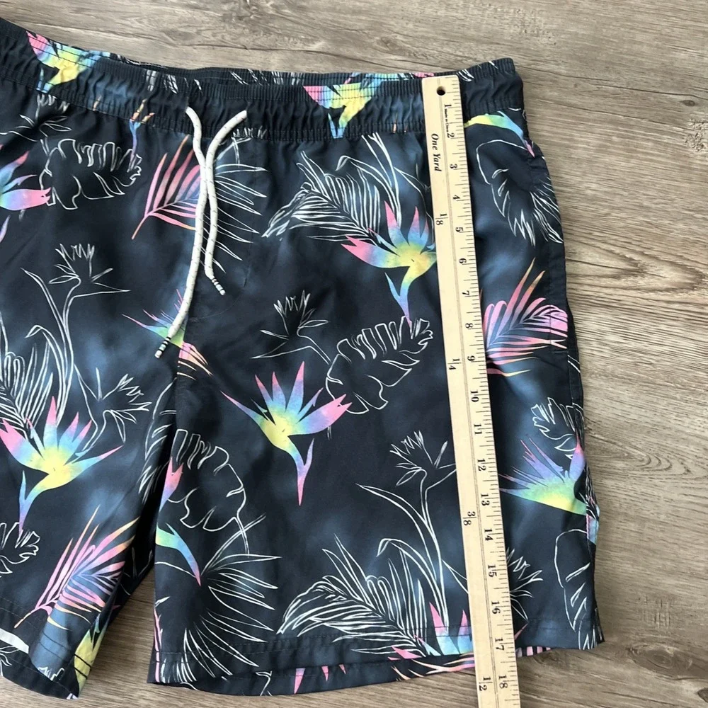 Original Use Swim Shorts Mens XL Black Tropical Print 6